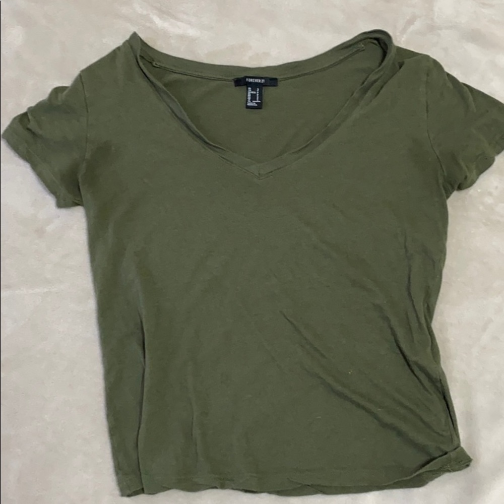 Olive green Forever 21 basic top